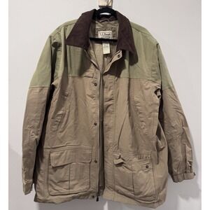 LL Bean Jacket Mens XXL Tall‎ Tan Green Nylon Gore-Tex Upland Hunting Field Coat